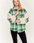 Jade By Jane Multi Plaid Fuzzy Sleeve Jacket