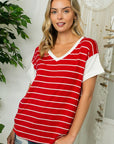 e Luna PLUS Big Striped Jersey Boxy Top