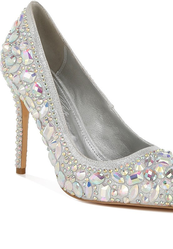 Iceout Diamante &amp; Rhinestone Embellishments Pumps