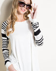 e Luna PLUS Engineering Striped Mix Top