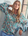 e Luna Allover Floral Print Sweatshirt