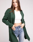 Zenana Hooded Open Front Sweater Cardigan