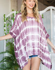 Jade By Jane Striped Tie Dye Round Neck Tunic Plus