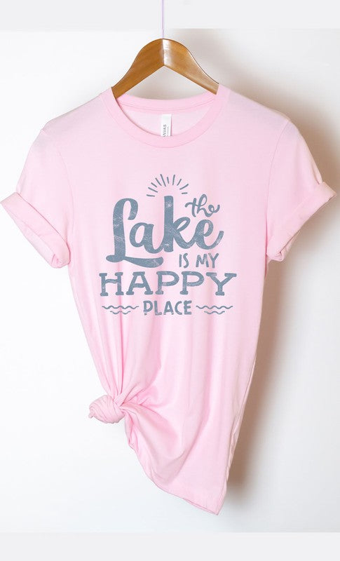 Vintage The Lake is My Happy Place Graphic Tee PLUS