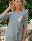 e Luna PLUS Solid Sequin Pocket Tunic