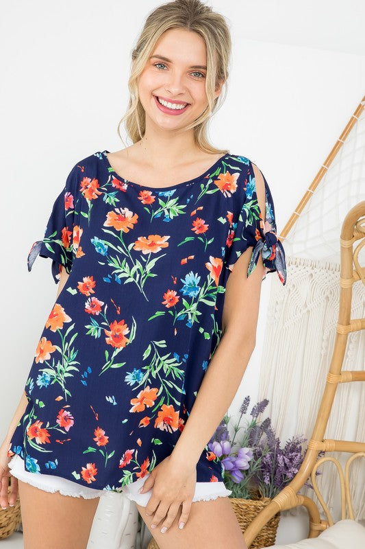 e Luna Floral Boxy Top