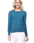 Crew Neck Long Sleeve Light Basic Casual Knit Top