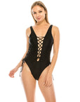 Deep V-Cut One Piece Swimsuit