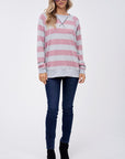 Plus Big Stripe Sweatshirt Top - Online Only