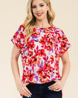 Celeste Full Size Round Neck Short Sleeve Floral T-Shirt