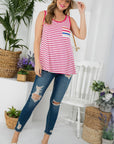 e Luna PLUS Mixed Striped Tank Top