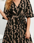 Wrap Bodice Belted Dress - Online Only