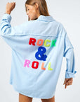 Davi & Dani Multi Color Letters Fringed Hem Detail Shirt Rock & Roll - My Pampered Life Seattle