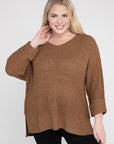 Eesome Plus Size Crew Neck Knit Sweater