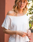 e Luna Solid One Shoulder Top