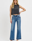 RISEN Full Size Raw Hem Ankle Bootcut Jeans Plus Size