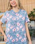 e Luna PLUS Floral Short Sleeve Sweatshirt