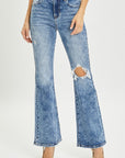 RISEN Full Size High Rise Distressed Flare Jeans