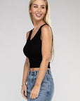 Zenana Ribbed Scoop Neck Cropped Sleeveless Top