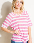 e Luna Striped Front Tie Top