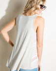 e Luna Striped Solid Mix Tank Top