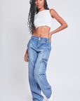 YMI Jeanswear High-Rise Straight Cargo Jeans