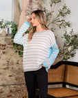 Sew In Love Full Size Striped Dropped Shoulder Sweater