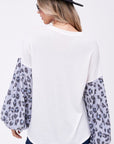 e Luna Animal Mixed Volume Sleeve Top