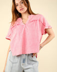 VERY J Nochted Short Sleeve Washed T-Shirt