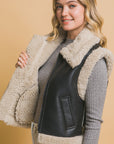 Love Tree Sherpa Zip Up Vest with Pockets