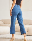 RFM Crop Chloe Full Size Tummy Control High Waist Raw Hem Jeans