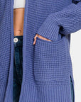 Zenana Waffle Open Front Sweater Cardigan