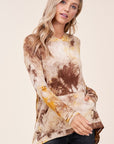 e Luna Tie Dye Hoodie High Low Plus Top