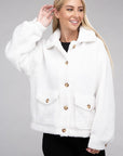 Cozy Sherpa Button-Front Jacket