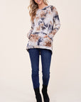 e Luna Tie Dye Hoodie High Low Plus Top