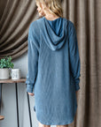 Heimish Ribbed Long Sleeve Hooded Dress