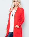 Celeste Full Size Open Front Cardigan with Pockets