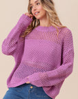 BiBi Openwork Long Sleeve Knit Top