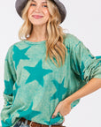 SAGE + FIG Mineral Wash Star Pattern T-Shirt