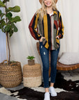 e Luna Cozy Stripe Button Down Shacket