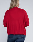 Plus Drop Shoulder Long Sleeve Top