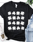 Distressed Clover Grid Graphic Tee