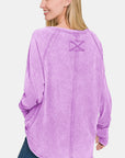 Zenana Round Neck Thumbhole Long Sleeve T-Shirt