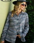 e Luna PLUS Camouflage Button Down Shirt