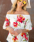 e Luna PLUS Floral Off Shoulder Top