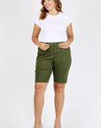 Plus Size High Waist Solid Stretch Short Pants