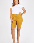 Plus Size High Waist Solid Stretch Short Pants