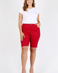 Plus Size High Waist Solid Stretch Short Pants