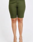 Plus Size High Waist Solid Stretch Short Pants