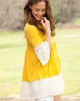 Plus Lace Trim Tiered Tunic